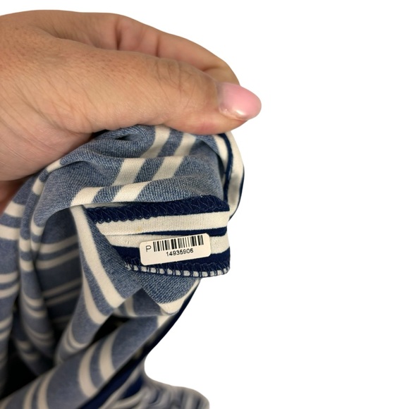 Amanda Uprichard Jumpsuit Striped Navy/White V Neck Cap Sleeve Slit Leg Size M - Picture 8 of 11